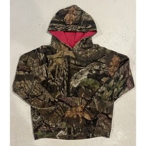 Mossy Oak Hoodie‎ Womens Small Camouflage Pink Logo Hunting Pullover Sweatshirt